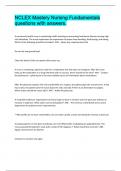 NCLEX Mastery Nursing Fundamentals questions with answers&period;