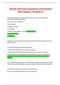 NCLEX LVN Exam Questions and Answers  2024 Update &vert; Graded A&plus;