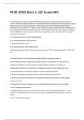 PCB 4233 Quiz 1-12&sol; Exam MC questions well answered 