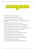  Certified Playground Safety Inspector Course Exam With Complete Solutions 2024
