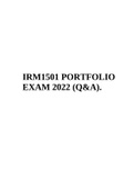 IRM1501 - Introduction To Research Methodology For Law And Criminal Justice PORTFOLIO EXAM 2022 (Q&A).