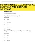 NURSING MSN 570 ADV&period; PATHO FINAL QUESTIONS WITH COMPLETE SOLUTIONS