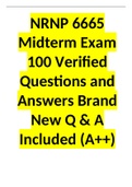 NRNP 6665 Midterm Exam 100 Verified Questions and Answers Brand New Q & A Included (A++)