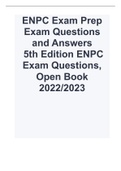 ENPC Exam Questions And Answers(5th Edition ENPC Exam Questions, Open Book) (2022 -2023).