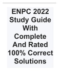 ENPC 2022 Study Guide With Complete And Rated 100% Correct Solutions.