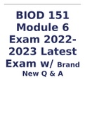 BIOD 151 Module 6 Exam 2022-2023 Latest Exam w Brand New Q & A