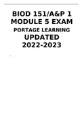 Biod 151 A&P 1 Module 1-6 Bundle (2022/2023) (Portage Learning)