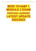 Biod 151 A&P 1 Module 2 Exam Portage Learning Latest Update 2022-2023.