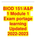 BIOD 151 A&P 1 Module 1 Exam portage learning Updated 2022-2023