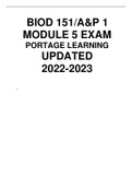 BIOD 151 A&P 1 MODULE 5 EXAM PORTAGE LEARNING UPDATED