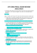 Exam (elaborations) ATI MEDICAL SURGERY COMBINED EXAMS 2022/2023  