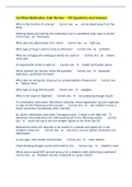 Certified Medication Aide Review - 105 Questions And Answers