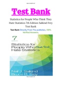 Statistics for People Who Think They Hate Statistics 7th Edition Salkind Frey Test Bank