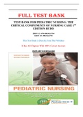 Test Bank for Pediatric Nursing: The Critical Components of Nursing Care 1st Edition Rudd