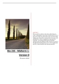 Bio 235 - Midterm 1: Version D
