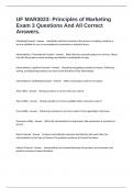 UF MAR3023&colon; Principles of Marketing Exam 3 Questions And All Correct Answers&period;