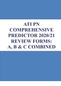 ATI PN COMPREHENSIVE PREDICTOR REVIEW FORMS: A, B & C COMBINED Questions and Answers With Rationales Latest Updated 2023