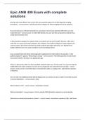 Epic AMB 400 Exam with complete solutions