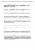 AMB400 Review Exam questions with correct answers