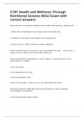 C787 Health and Wellness Through Nutritional Science WGU Exam with correct answers&period;