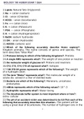 BIOLOGY 190 HUBER EXAM 1 QUESTIONS AND ANSWERS GRADED A&plus;