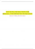 TEST BANK AND SOLUTIONS FOR BIOLOGY&comma; 13TH EDITION BY PETER RAVEN