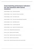  Food marketing performance indicators Pre Test Questions With Solved Solutions&period;