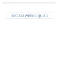SOC 313 WEEK 1 QUIZ 1