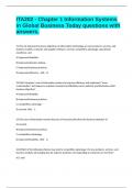 ITA202 - Chapter 1 Information Systems in Global Business Today questions with answers&period;