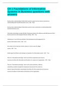 CH 1 Foundations of Information Systems in Business questions with answers