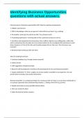 Identifying Business Opportunities questions with actual answers&period;