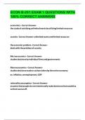 ECON B-251 EXAM 1 QUESTIONS WITH 100&percnt; CORRECT ANSWERS 