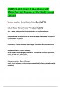 ECON-B 251 Exam 1 Questions with 100&percnt; Correct Answers &vert; Verified &vert; Latest Update