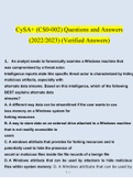 CompTIA CySA+ CS0-002 Test Questions 2022/2023 | Consisting Of 175 Questions With Verified Answers From Experts