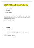 CCOU 201 Exam 2 (Version 2), Latest  Answers, Liberty