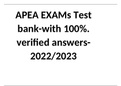APEA EXAMs Test bank-with 100%. verified answers-2022/2023