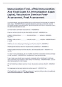 Immunization Final aPhA Immunization And Final Exam F2 Immunization