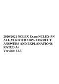 2020/2021 NCLEX Exam NCLEX-PN ALL VERIFIED 100% CORRECT ANSWERS AND EXPLANATIONS RATED A+ .