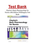 Test Bank Clayton’s Basic Pharmacology for Nurses 18th Edition Willihnganz (48 chapters)