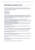 2022 Medicare Basics questions with 100&percnt; correct answers 