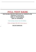 Test Bank for Psychological Science 6th Edition Gazzaniga