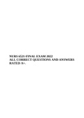 NURS 6521-Advanced Pharmacology FINAL EXAM 2022 ALL CORRECT QUESTIONS AND ANSWERS RATED A  & NURS 6521- Advanced Pharmacology Final Exam 2022.