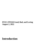 PSYC-FPX3520 Intro To Social Psychology Case Study August 2, 2022.