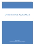 ENTR-510 Week 8 Final Assignment: 22 Questions with Detailed Answers (100% correct answers)
