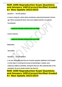 NUR 1600 Reproduction Exam Questions and Answers 100&percnt;Correct&sol;Verified Graded A&plus; New Update 2022&sol;2023