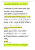RN Community Health Online Practice A Exam Questions and Answers New Update 2022&sol;2023