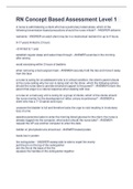 RN Concept Based Assessment Level 1 &lpar;questions and answers&rpar; 2022
