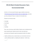 NR 443 Week 6 Graded Discussion Topic&colon; Environmental Health