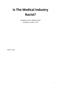 An essay for extended project qualification on racism in the medical industry