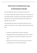 NR 451 Week 6 Graded Discussion Topic: Transformational Leadership 